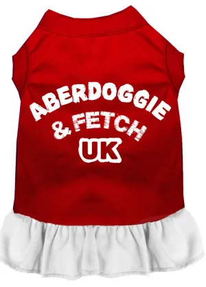 Aberdoggie Uk Screen Print Dress Red With White Med (12)