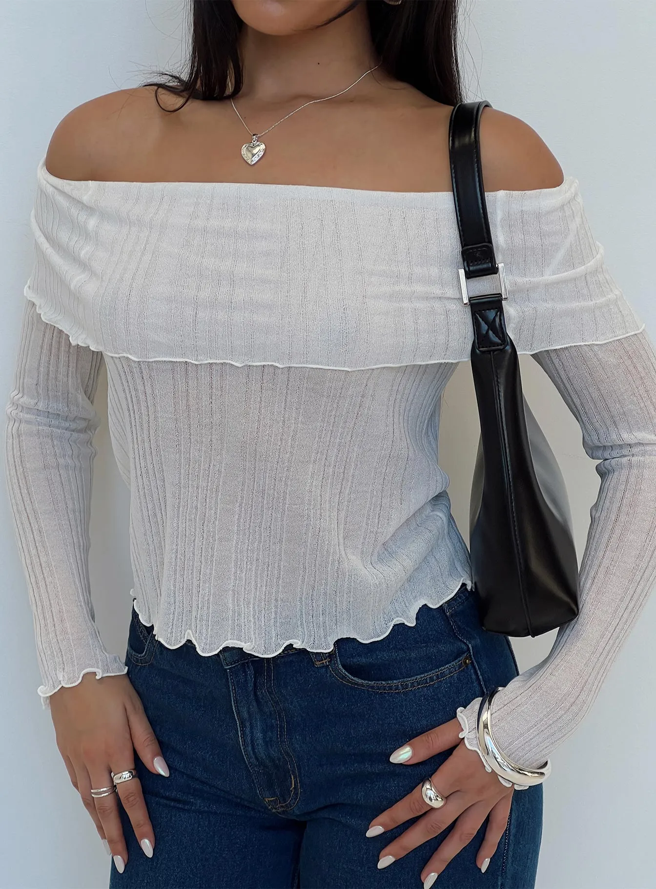 Alluring Off The Shoulder Top White