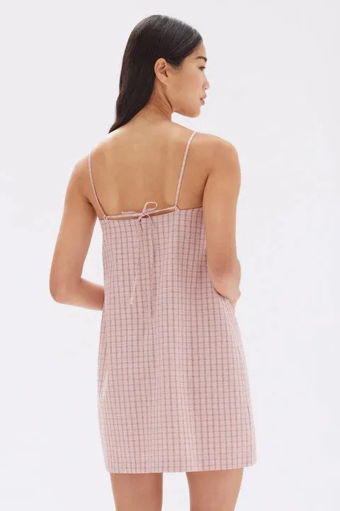 Assembly Label - Emile Seersucker Mini Shift Dress, Pomello Check