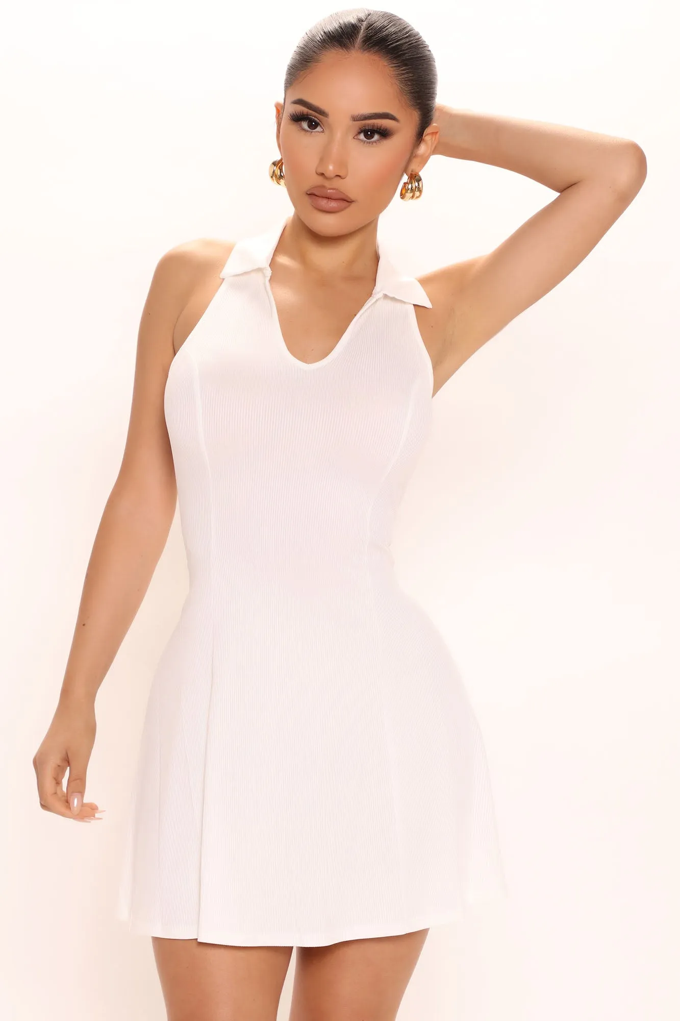 Becca Fit And Flare Mini Dress - White