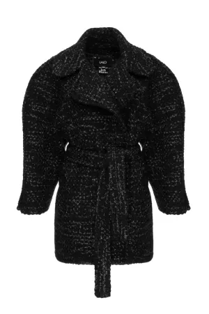 BLACK TWEED WOOL-BLEND JACKET