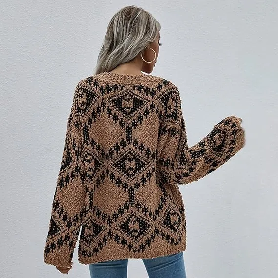 Black/Brown V Neck Sweater