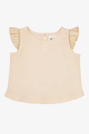 Blune Blush Ruffle Sleeve Girls Top