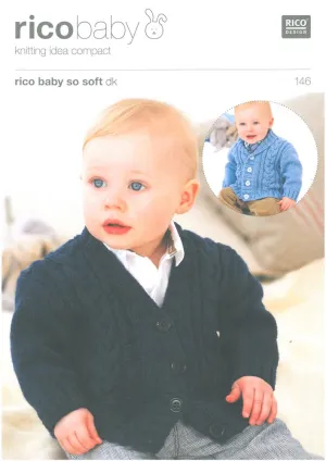 Boys Cabled Cardigans in Rico Baby So Soft DK