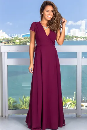 Burgundy Wrap Dress