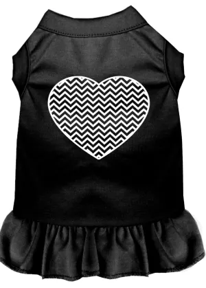 Chevron Heart Screen Print Dress Black Xl (16)