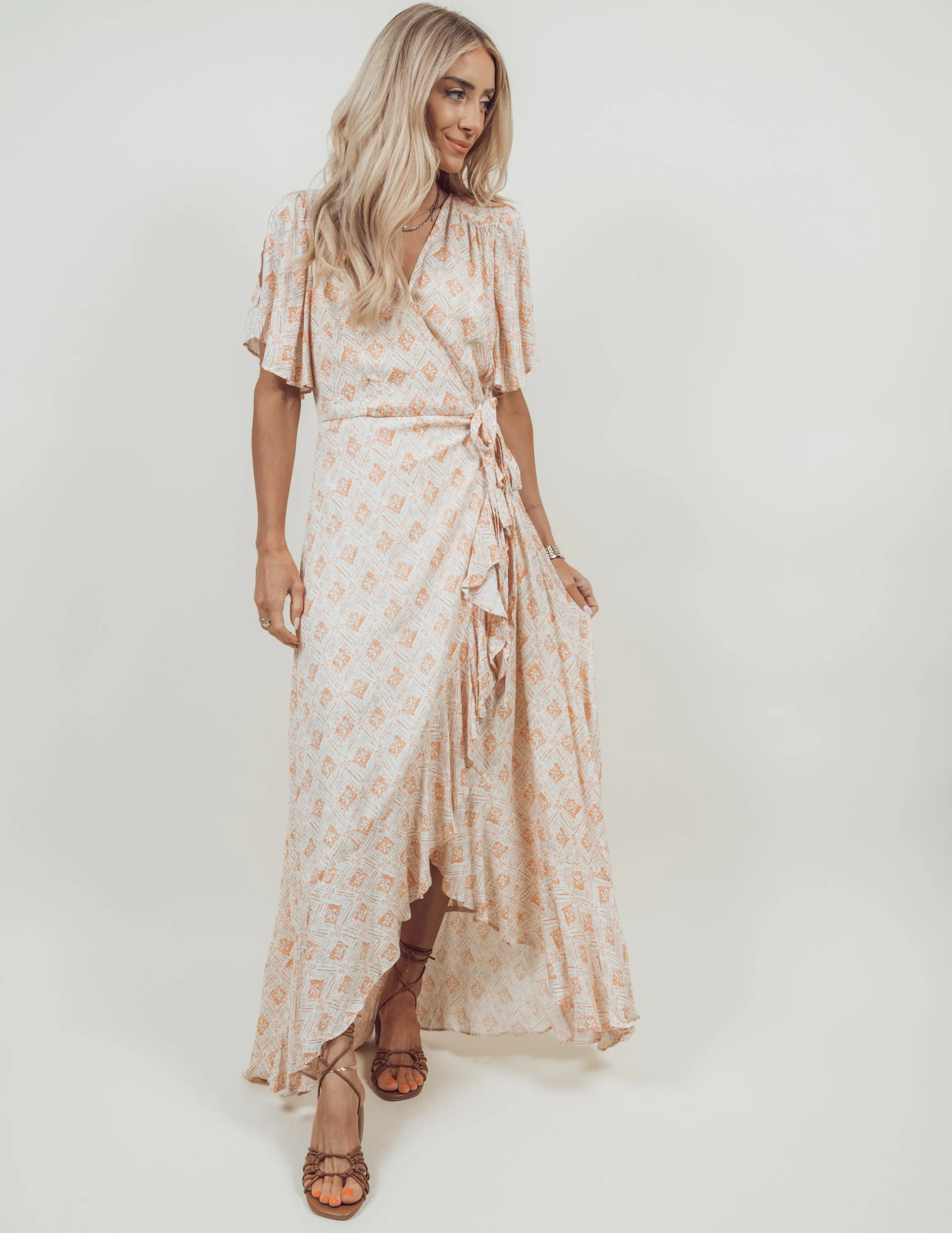 Colton Printed Wrap Dress