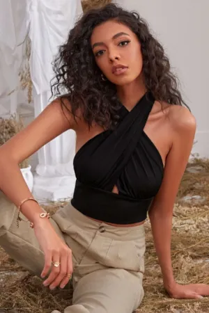 Cross Wrap Halter Top