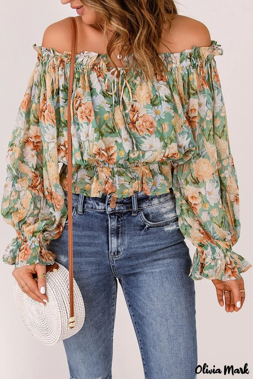 Deanwangkt - Floral off-the-shoulder blouse