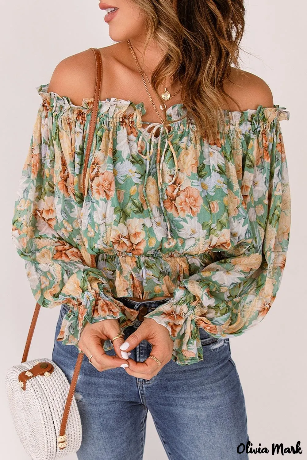 Deanwangkt - Floral off-the-shoulder blouse