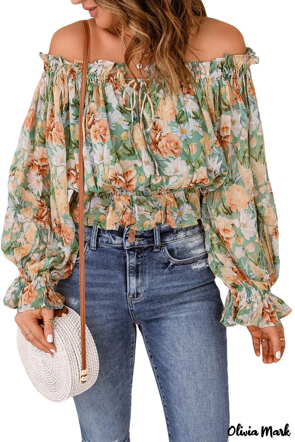 Deanwangkt - Floral off-the-shoulder blouse