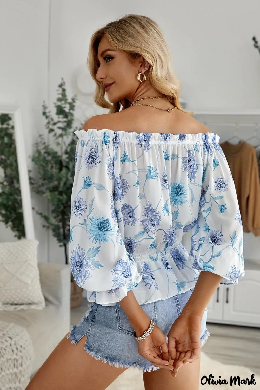 Deanwangkt - Floral off-the-shoulder blouse