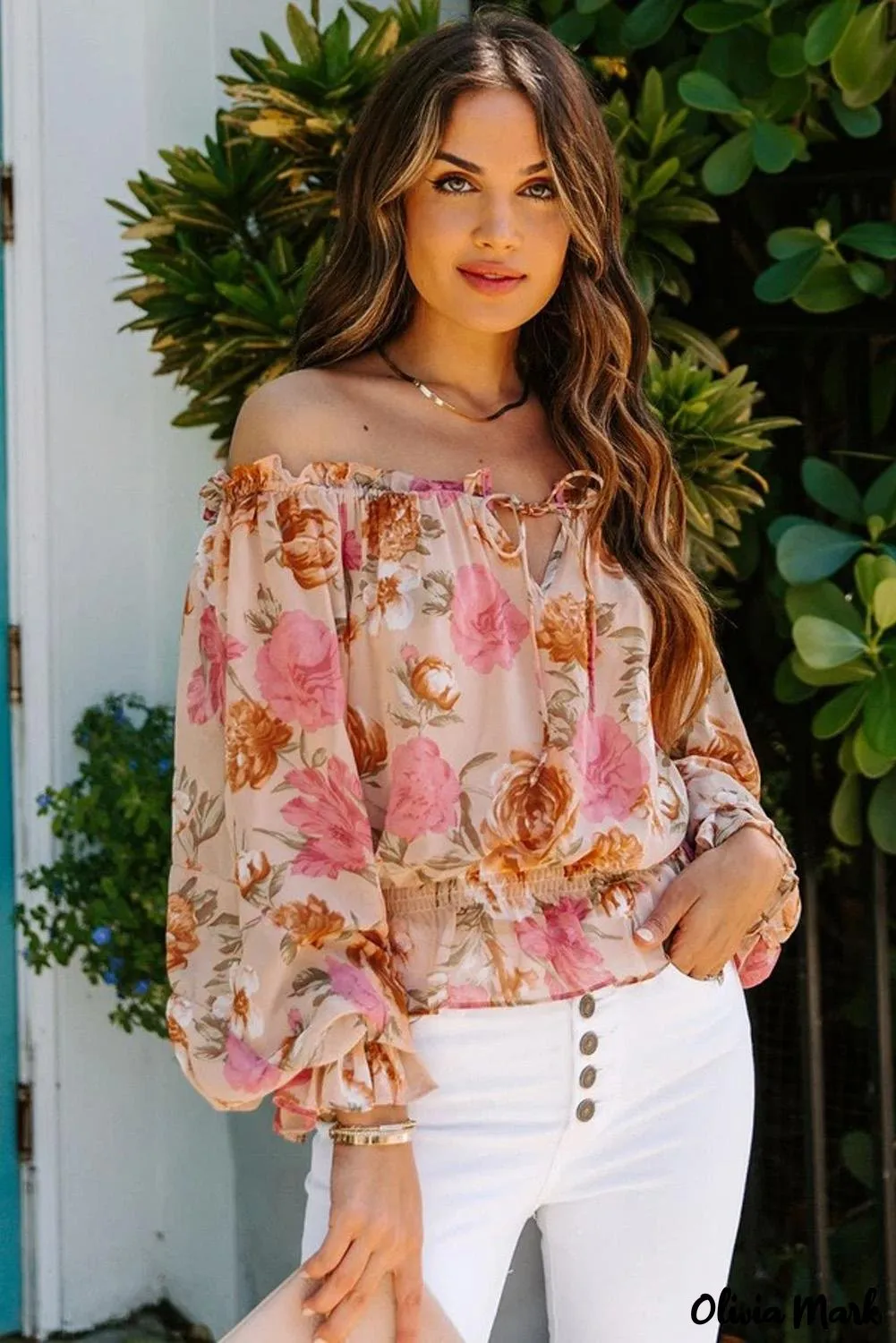 Deanwangkt - Floral off-the-shoulder blouse