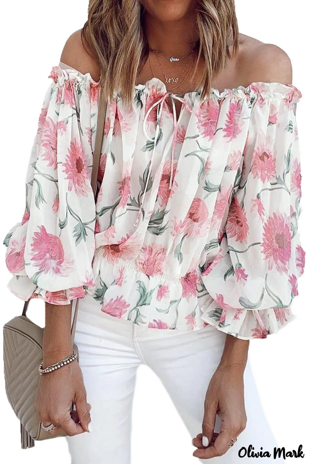 Deanwangkt - Floral off-the-shoulder blouse