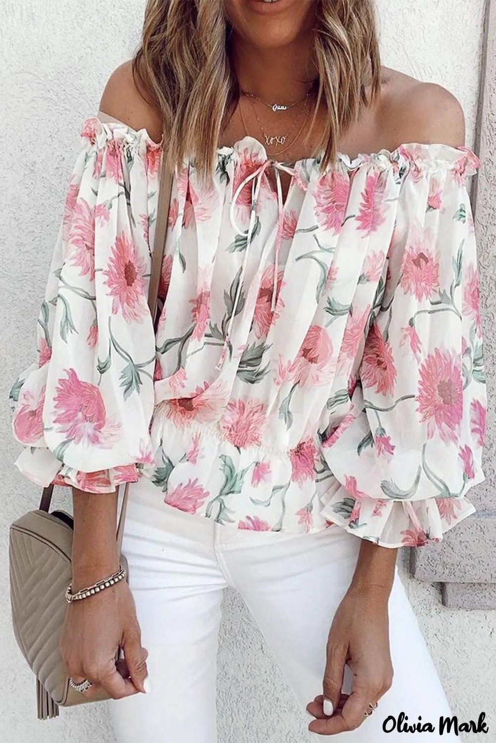 Deanwangkt - Floral off-the-shoulder blouse