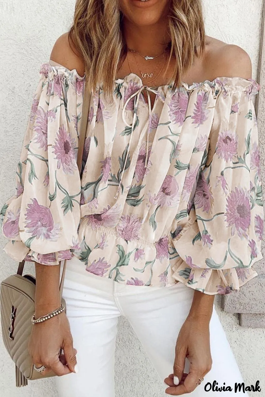 Deanwangkt - Floral off-the-shoulder blouse