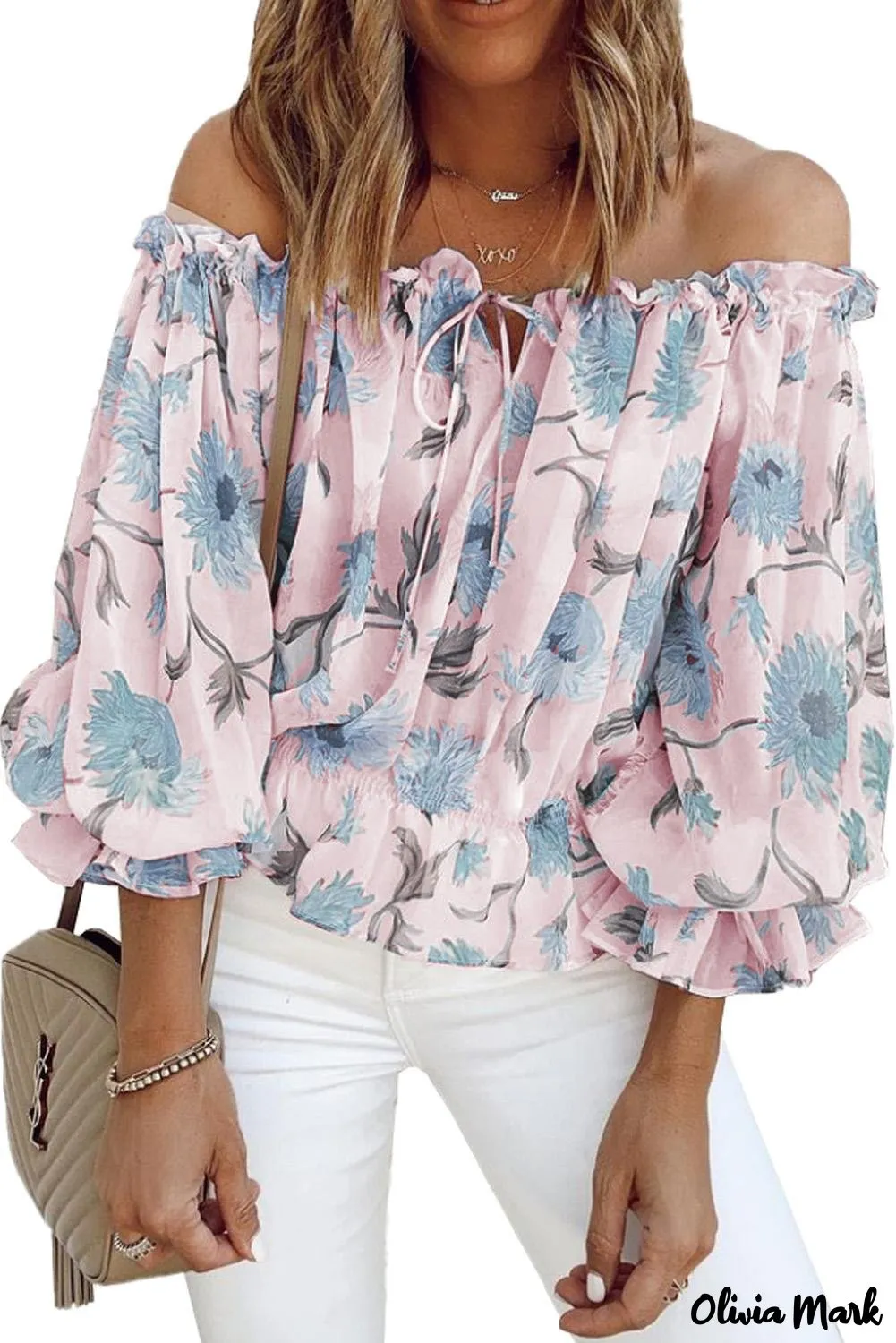 Deanwangkt - Floral off-the-shoulder blouse