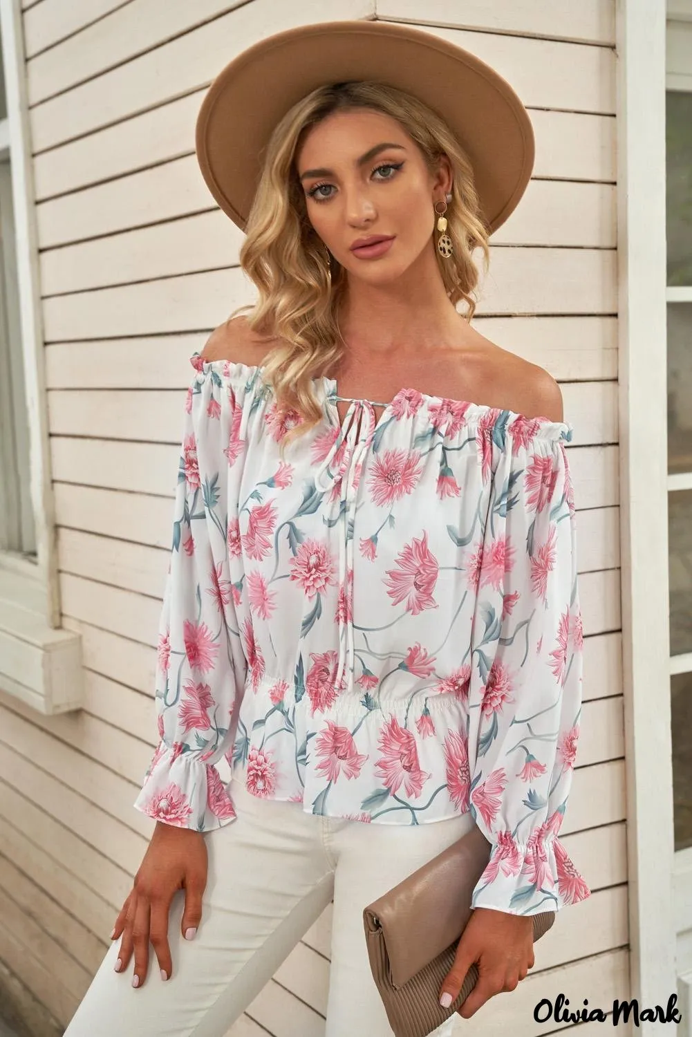 Deanwangkt - Floral off-the-shoulder blouse