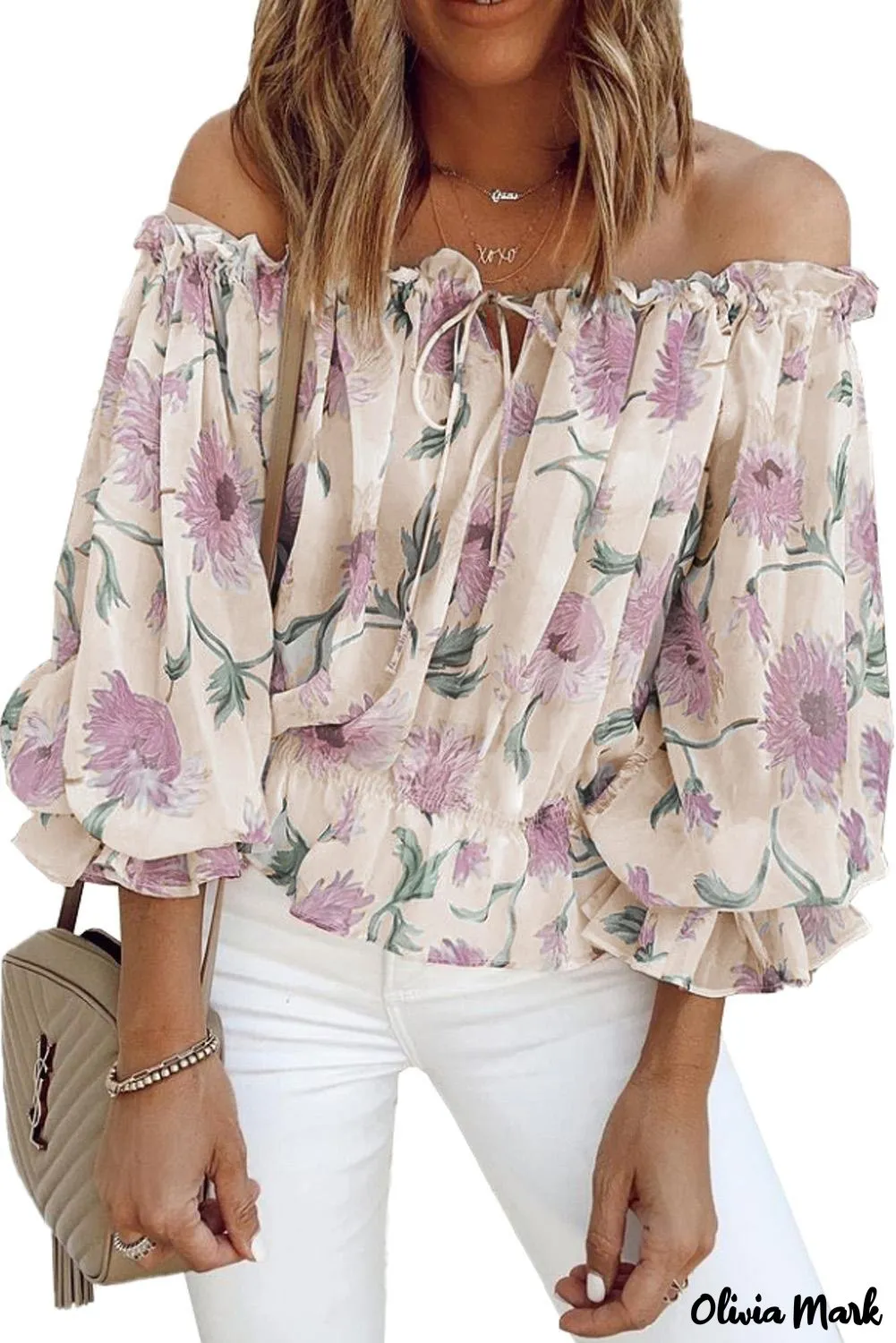 Deanwangkt - Floral off-the-shoulder blouse