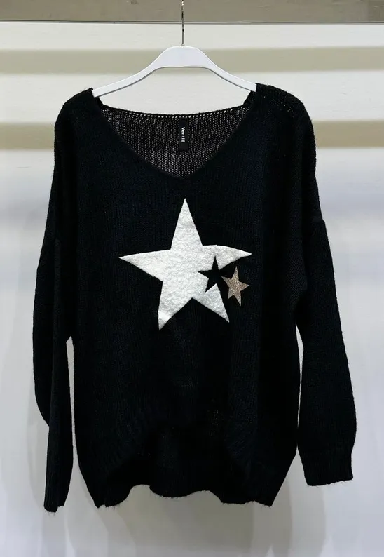 Embossed Star Sweater