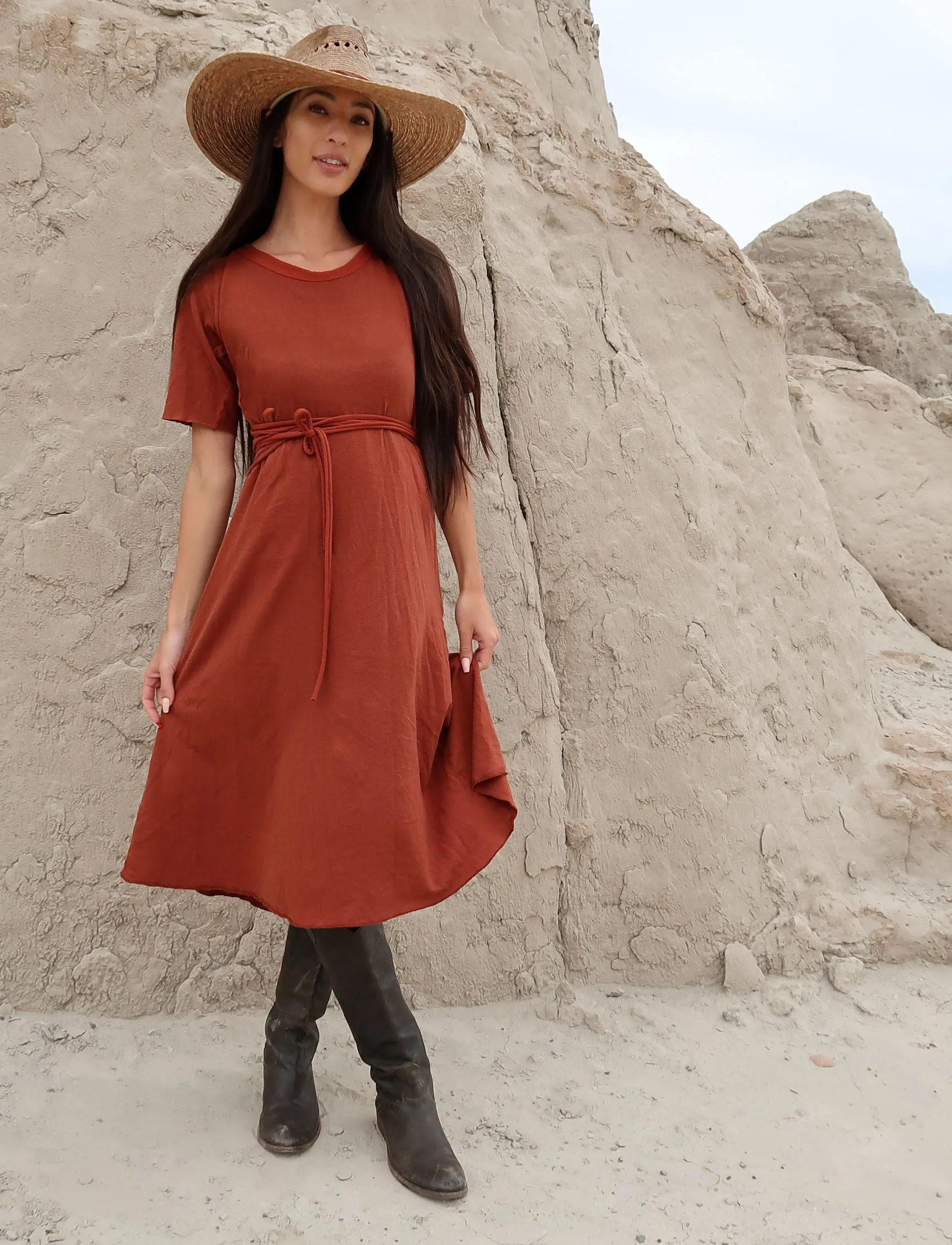 Flip Wrap Simplicity Below Knee Dress