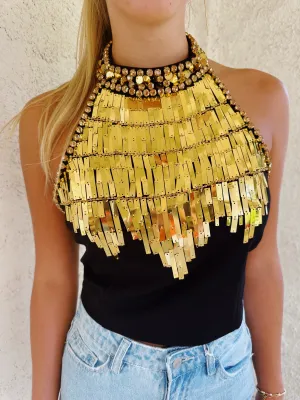 Gold Everything Top - Black/Gold