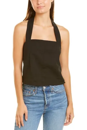 Halter Neckline Backless Black Top