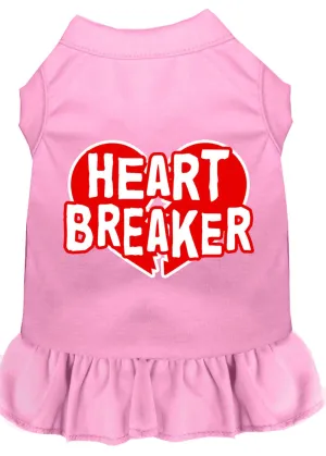 Heart Breaker Screen Print Dress Light Pink Xs (8)