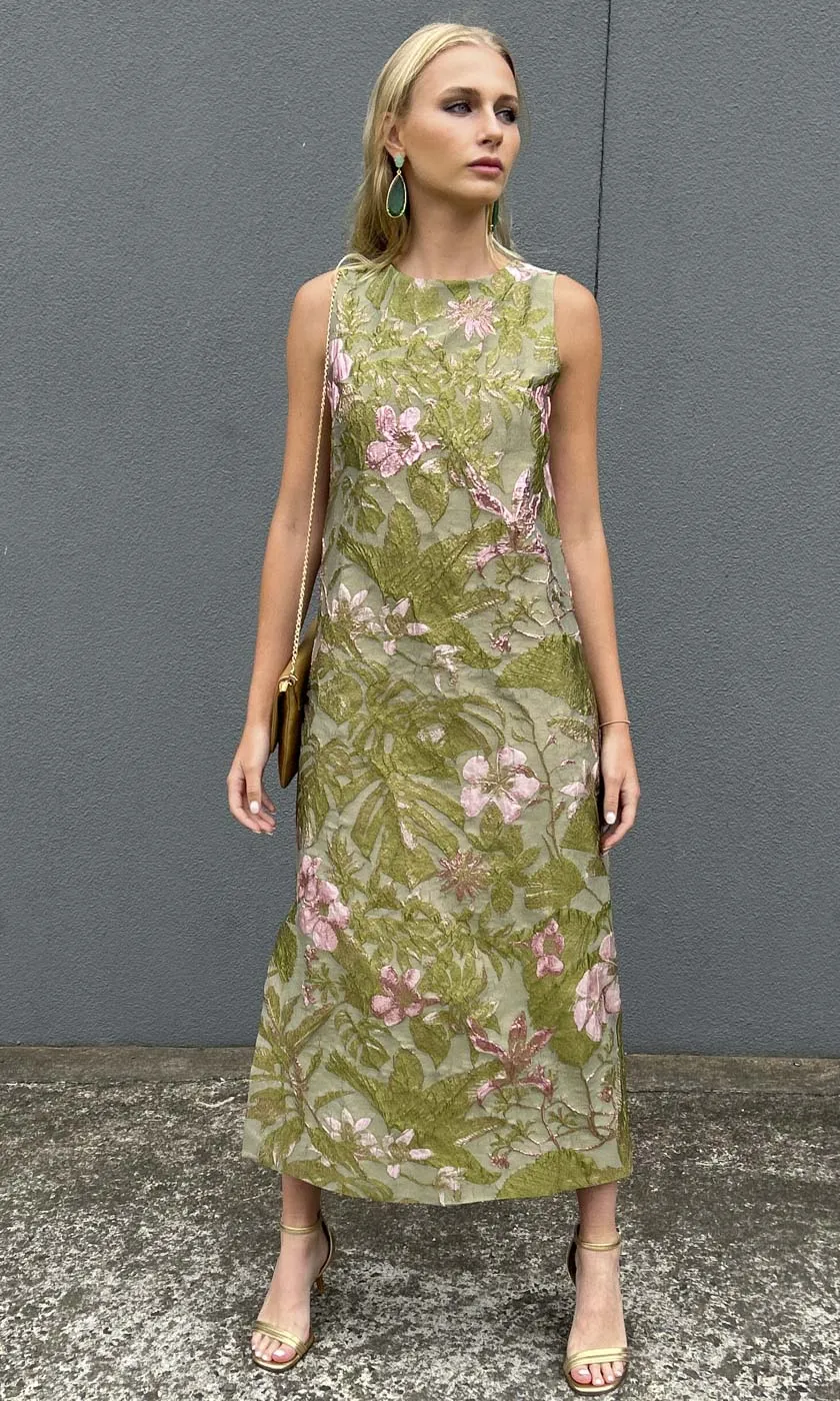 HOSS Eloise Botanical Green Maxi