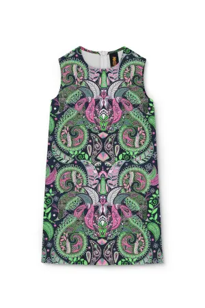 Jumanji Adele Grey Printed Sleeveless Spring Shift Dress - Girls