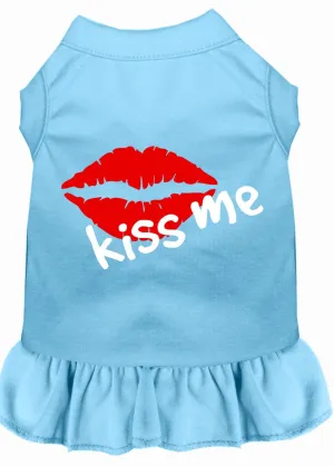 Kiss Me Screen Print Dress Baby Blue Xs (8)