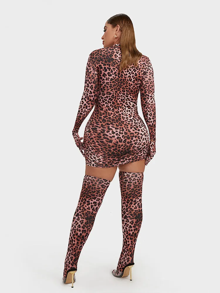 Leopard Printing Skinny Dresses