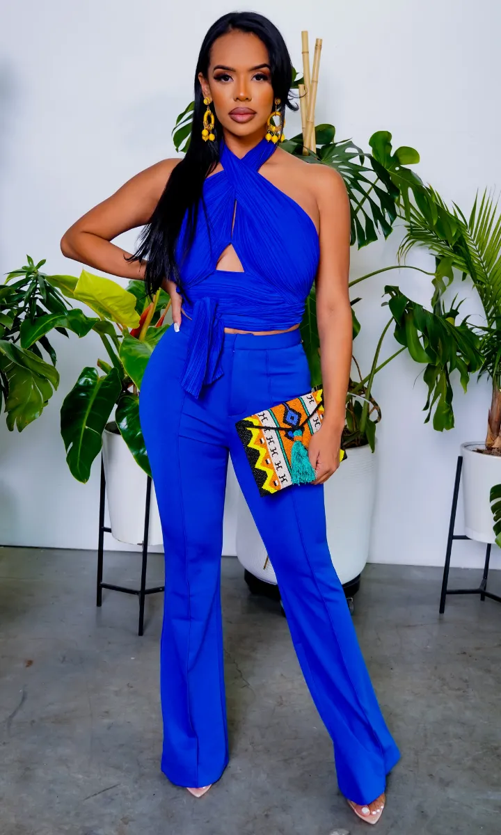 Lola Criss Cross | Crop Top - Royal Blue FINAL SALE