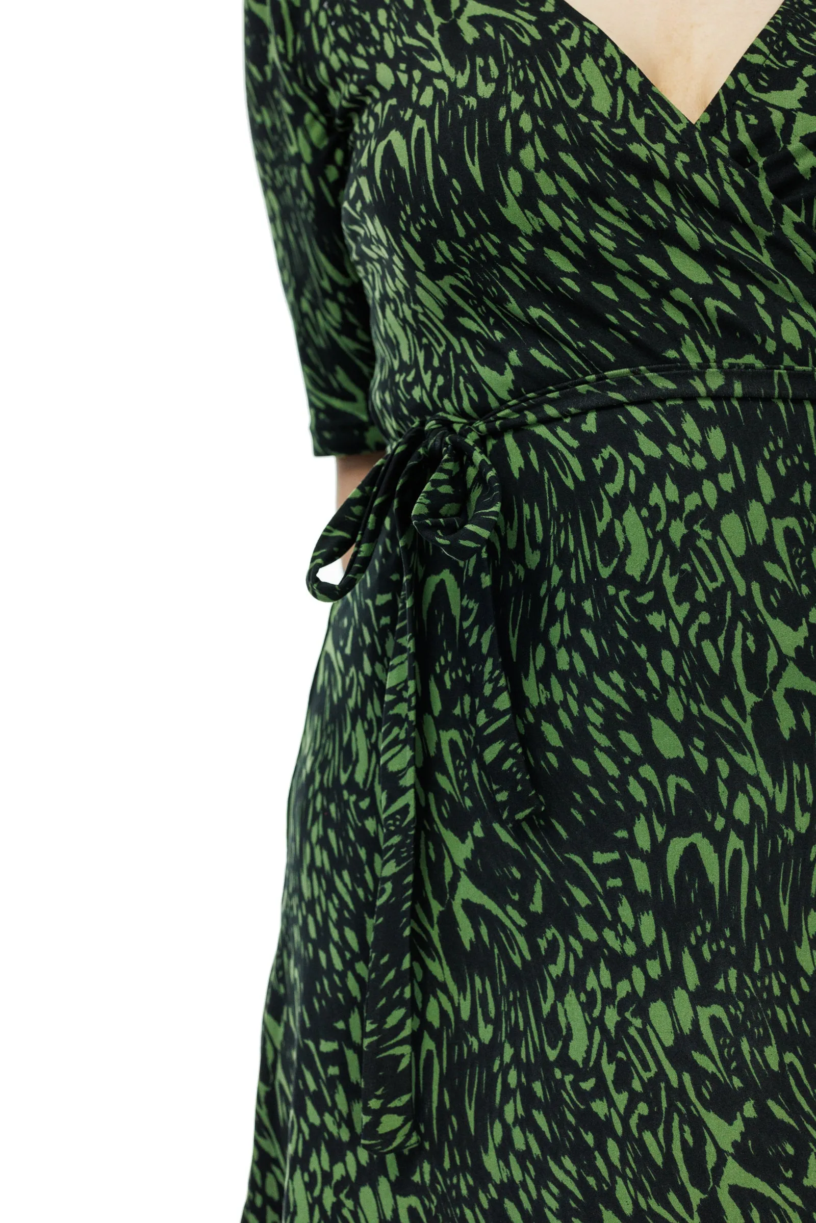 Midnight Moss Wrap Dress