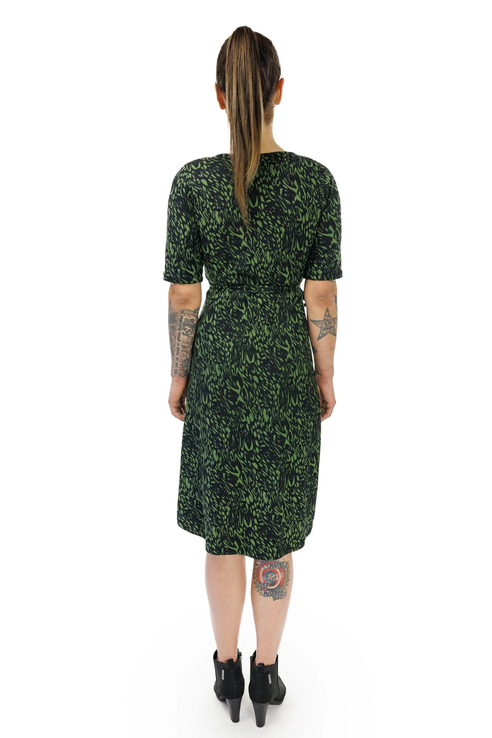 Midnight Moss Wrap Dress