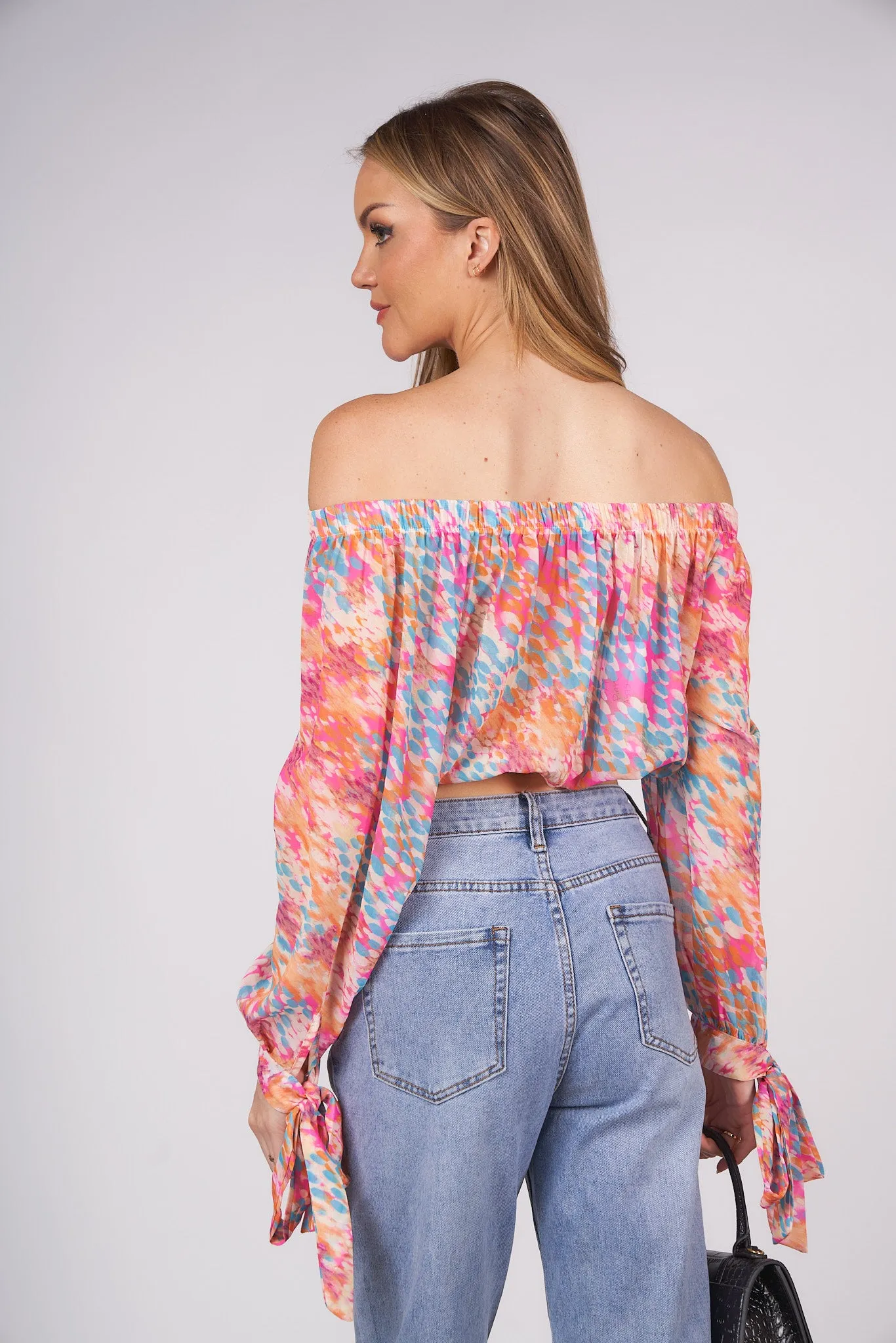 Off the Shoulder Floral Print Top