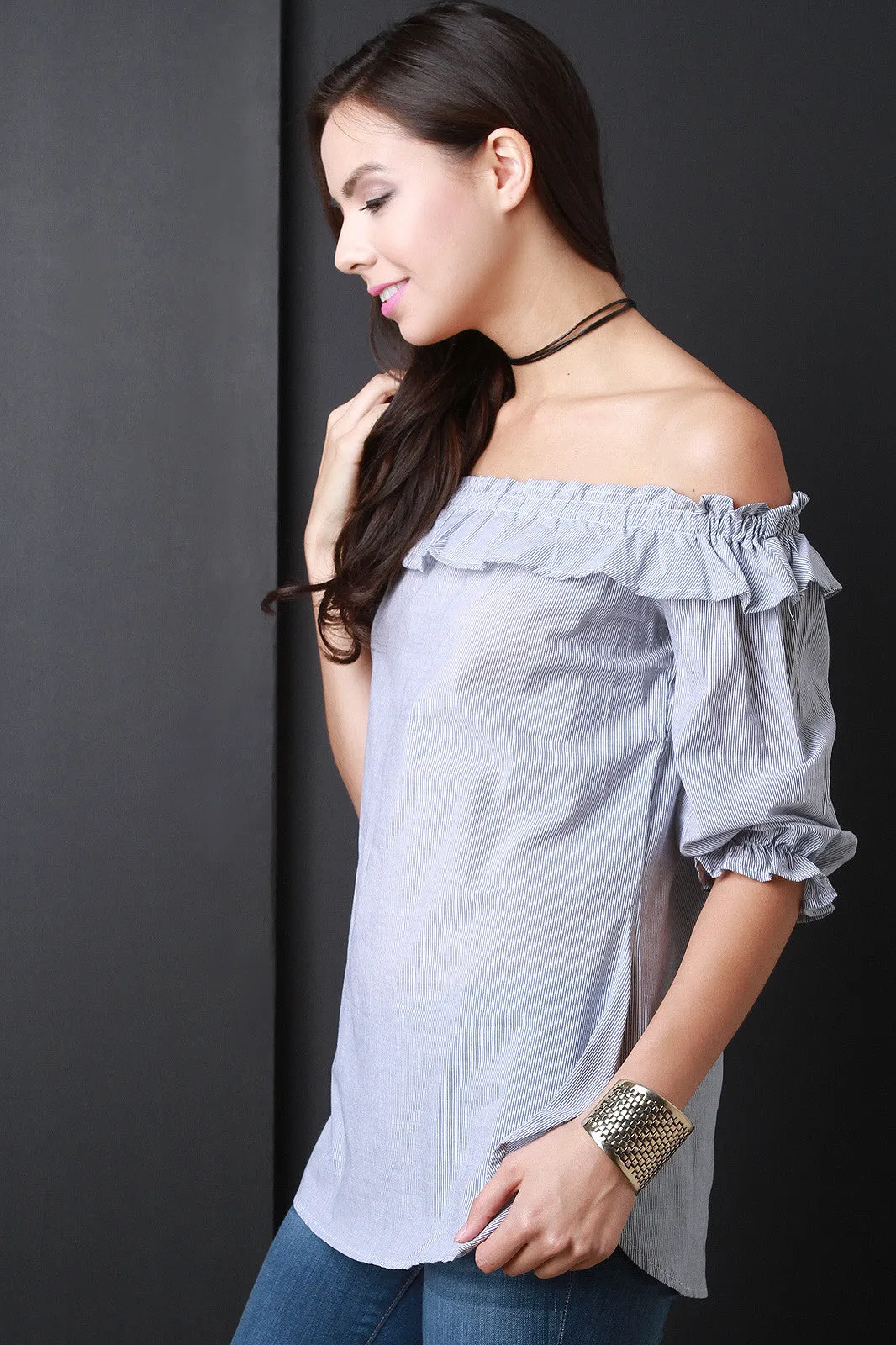 Off The Shoulder Ruffle Top