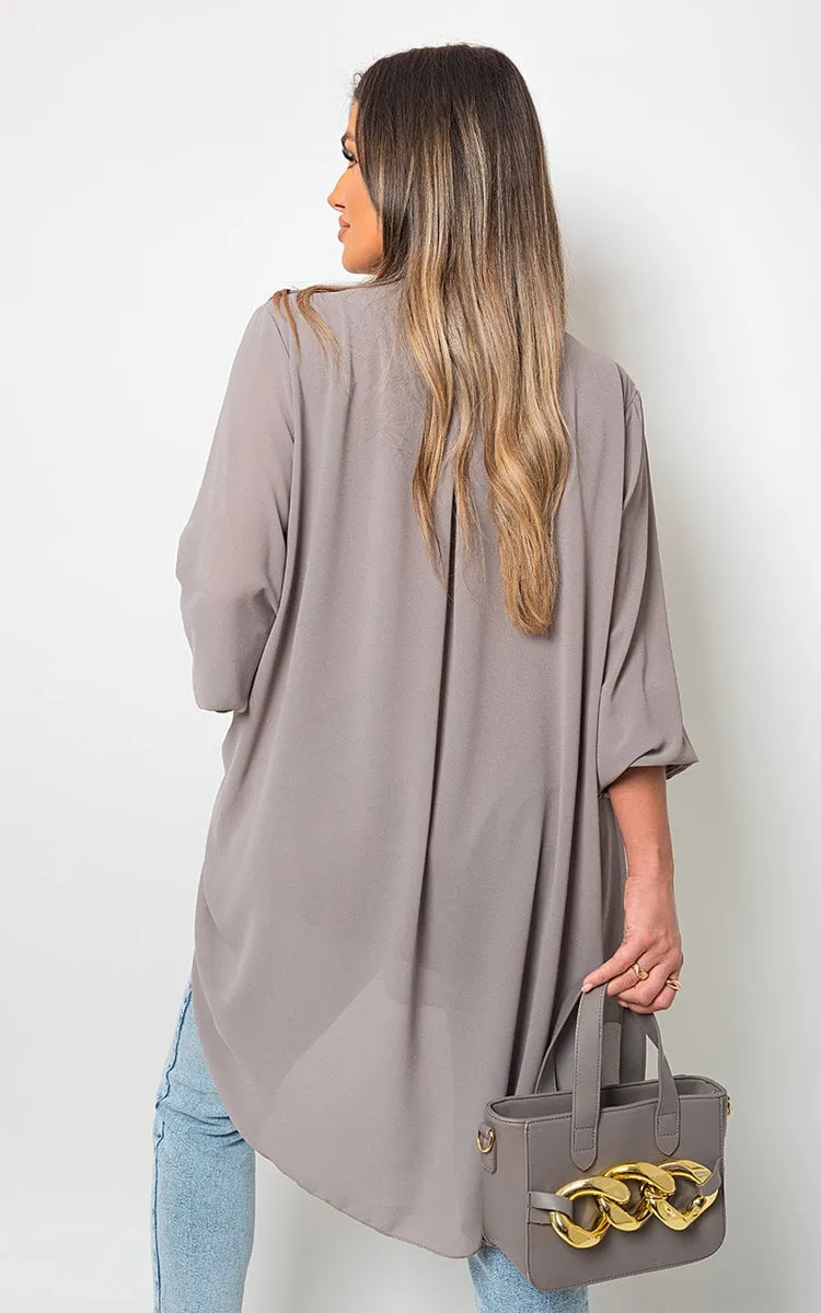 Oversized Ruffle Long Sleeve Blouse