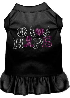 Peace Love Hope Breast Cancer Rhinestone Pet Dress Black Xxl (18)