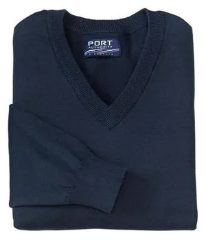 Port Authority Signature - Fine-Gauge V-Neck Sweater.  SW275