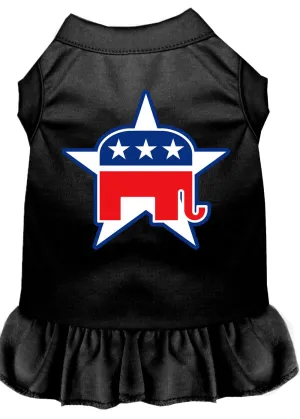 Republican Screen Print Dress Black Xs (8)