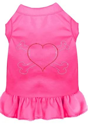 Rhinestone Heart And Crossbones Dress Bright Pink Sm (10)