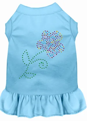 Rhinestone Multi Flower Dress Baby Blue Xs (8)