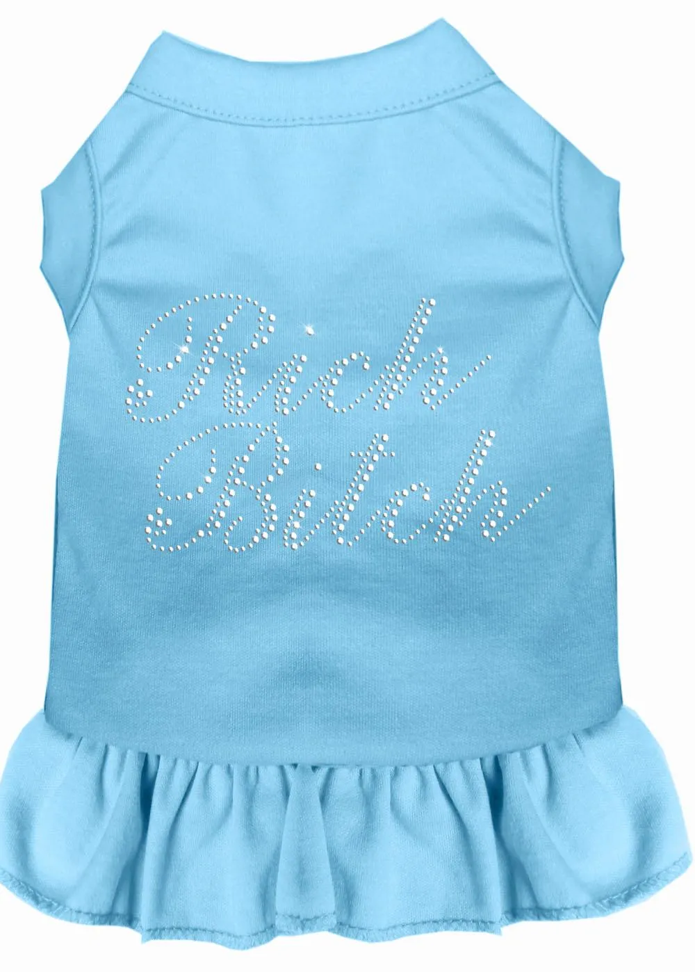 Rhinestone Rich Bitch Dress Baby Blue Med (12)