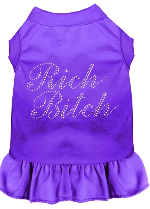 Rhinestone Rich Bitch Dress Purple Med (12)