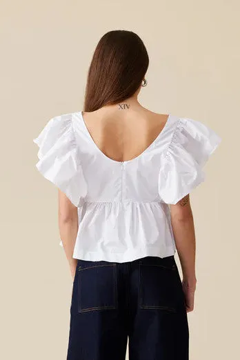 Ruby - Noni Ruffle Top, White