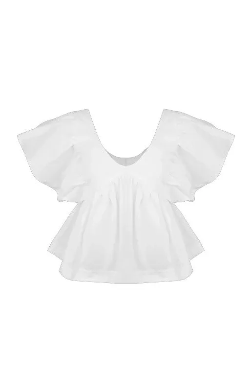 Ruby - Noni Ruffle Top, White