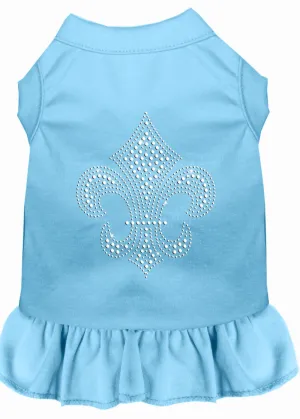 Silver Fleur De Lis Rhinestone Dress Baby Blue Xl (16)