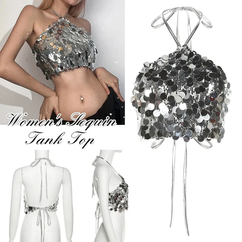 Silver Sequin Halter