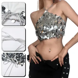 Silver Sequin Halter